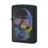Зажигалка ZIPPO Skull Design с покрытием Black Matte, латунь/сталь, черная 38x13x57 мм