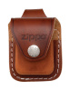 Чехол ZIPPO для широкой зажигалки, кожа, с кожаным фиксатором на ремень, коричневый, 57x30x75 мм