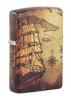 Зажигалка Zippo Pirate Ship Design с покрытием White Matte, латунь/сталь, белая, матовая, 38x13x57 м