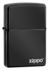 Зажигалка ZIPPO Classic с покрытием Ebony™, латунь/сталь, чёрная с фирменным логотипом, глянцевая, 3